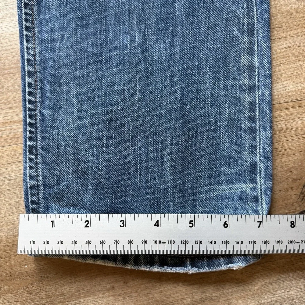 Diesel Darron Jeans Men 33x27 Blue Slim Tapered Distressed Dark Wash (Hemmed)